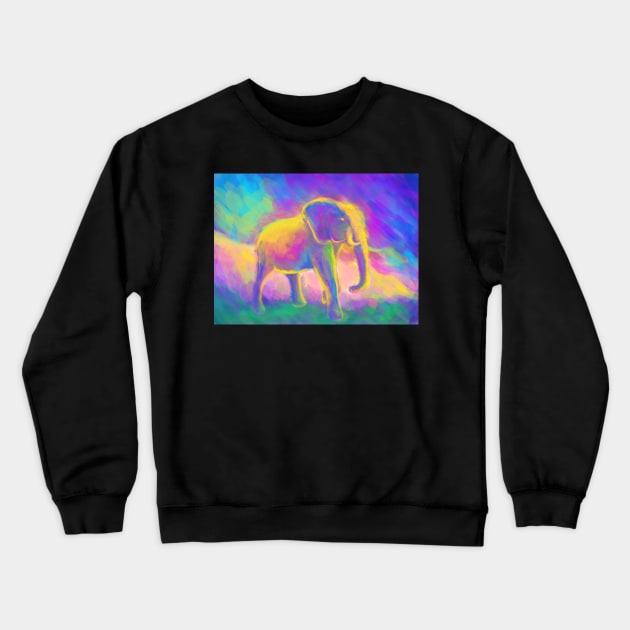 Elephant Painting Crewneck Sweatshirt by JulietLake